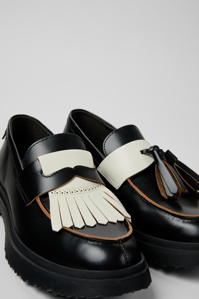 Twins Black and White Leather Nautical Shoes for Men. by CAMPER
