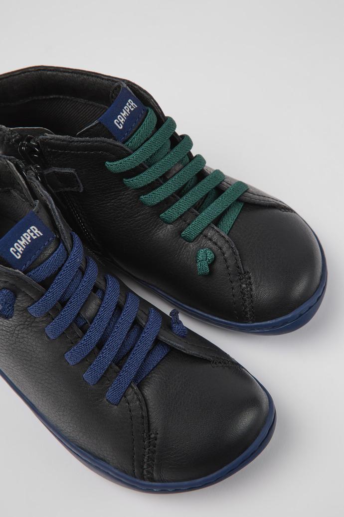 Twins Black leather ankle boots for kids by CAMPER