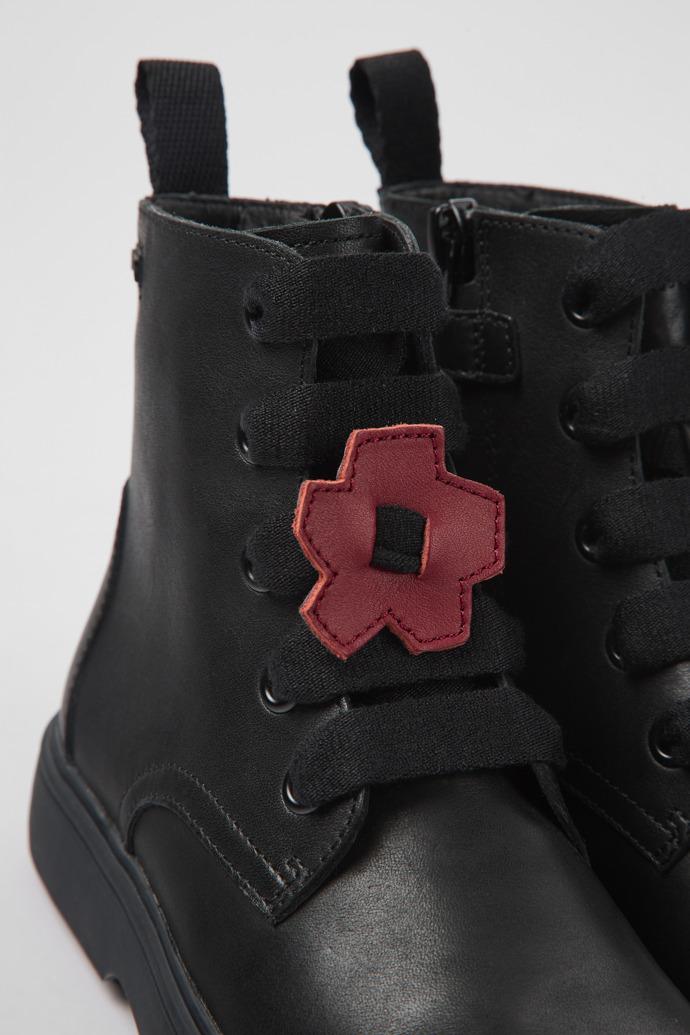 Twins Black leather ankle boots for kids by CAMPER