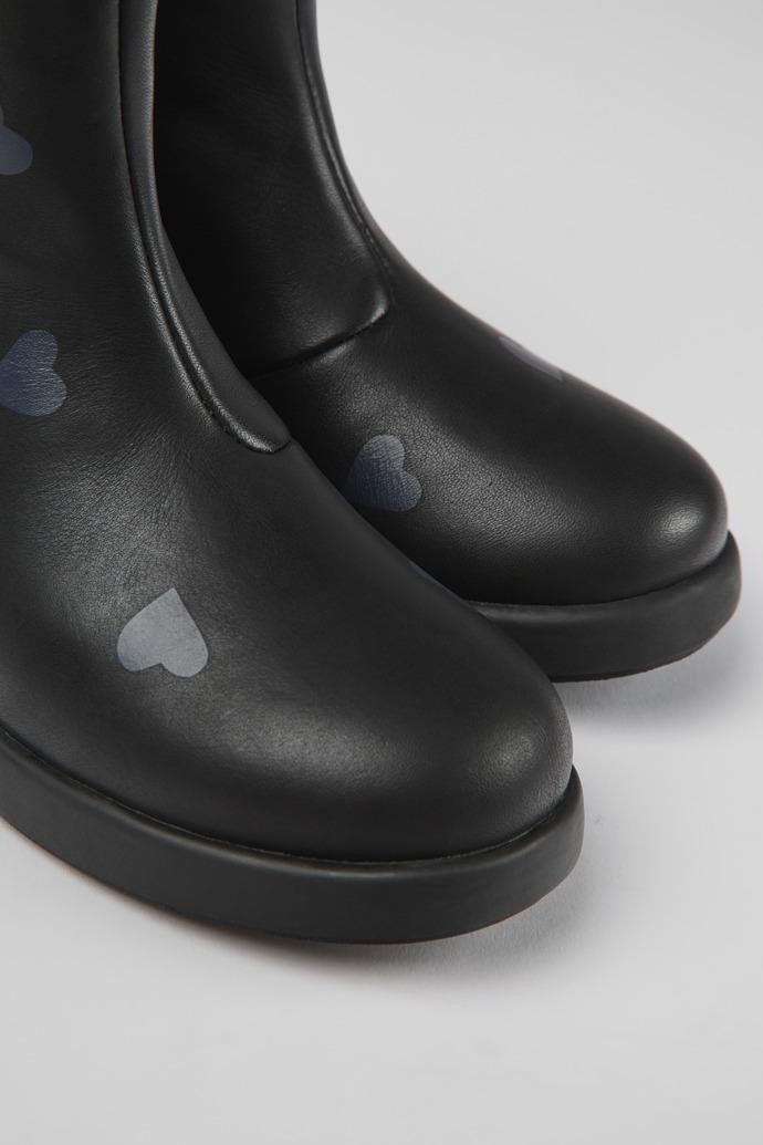Twins Black leather ankle boots for kids by CAMPER