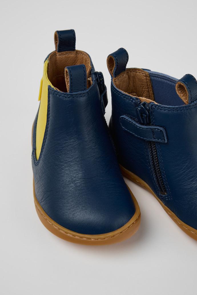 Twins Blue Leather Ankle Boots for Kids. by CAMPER