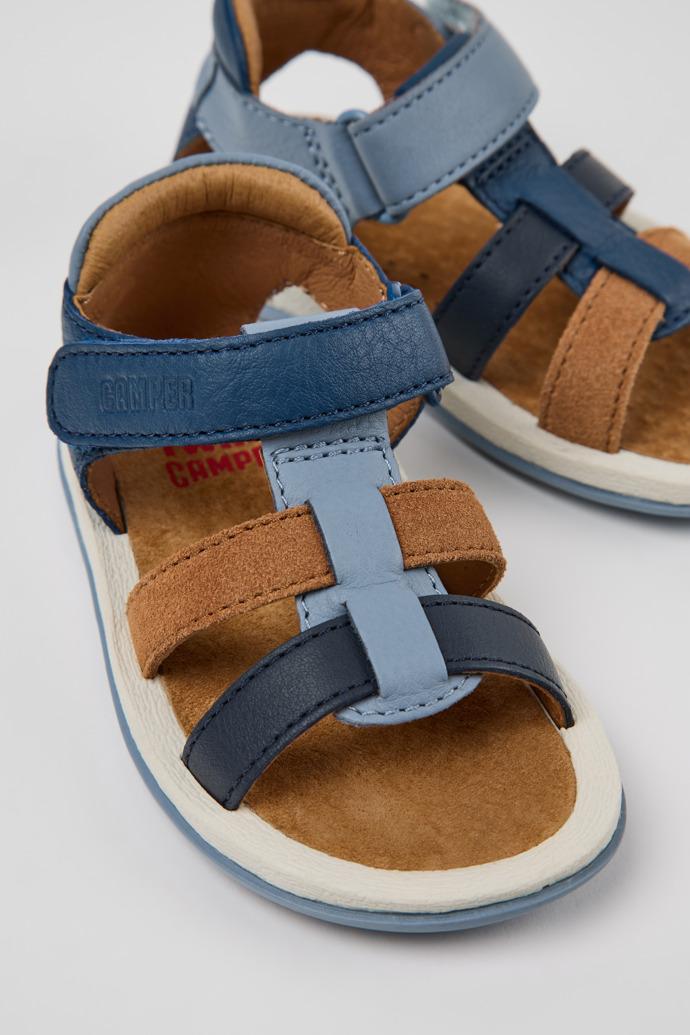 Twins Blue Leather and Nubuck Sandals for kids. by CAMPER