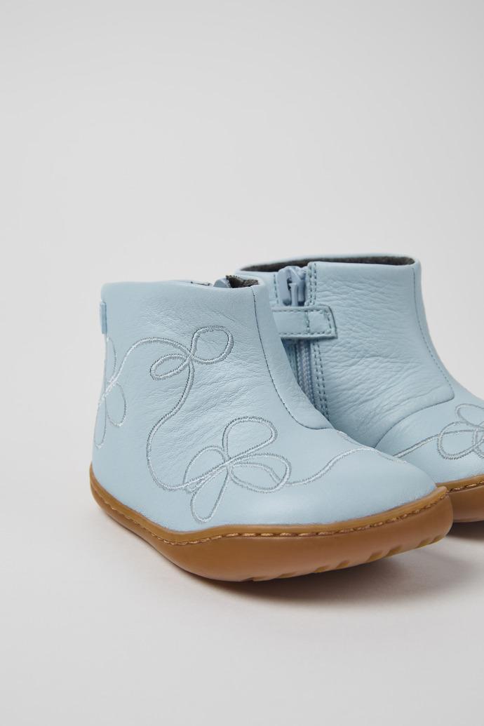Twins Blue Leather ankle boot for kids by CAMPER