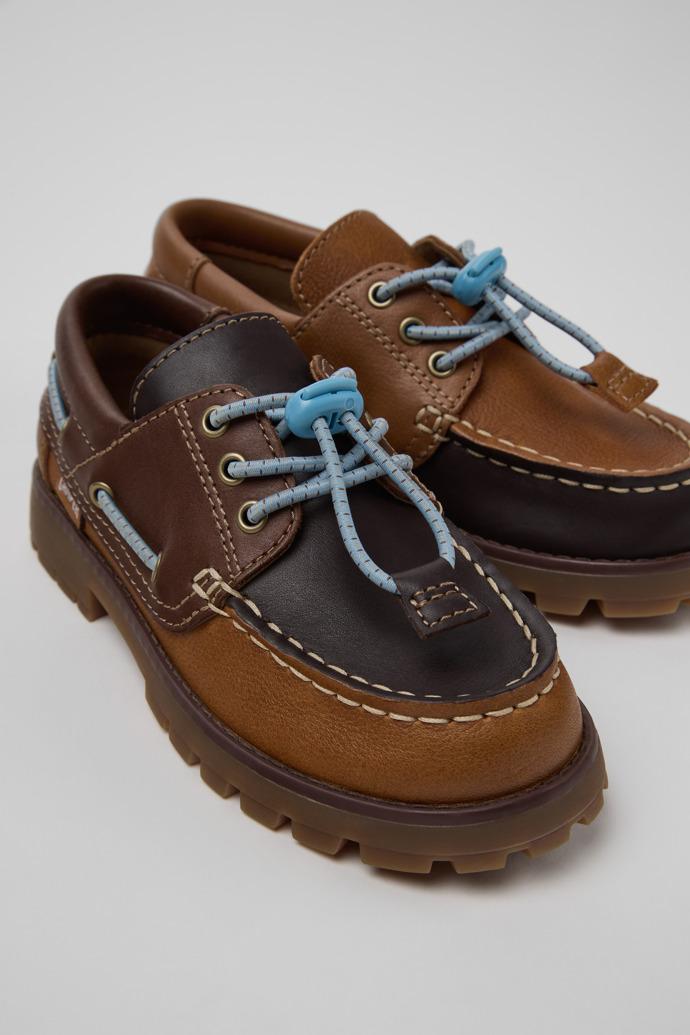 Twins Brown Leather Nautical Shoes for Children. by CAMPER
