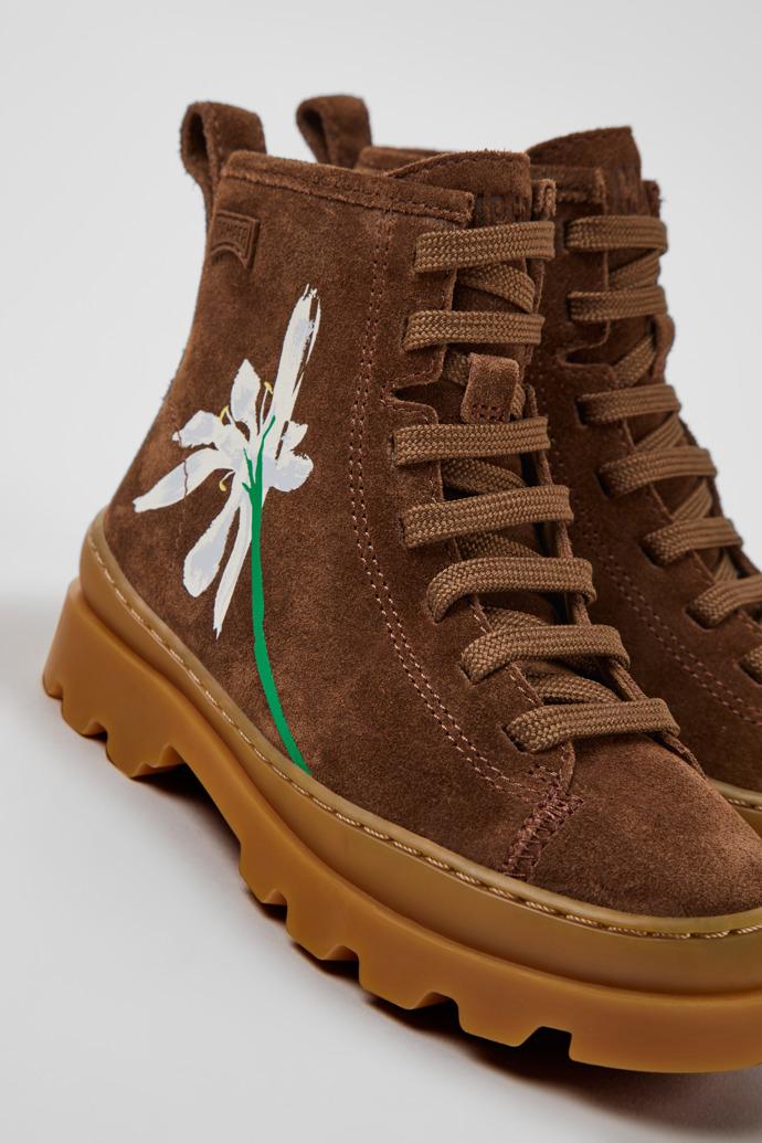 Twins Brown Suede Ankle Boots for Children. by CAMPER