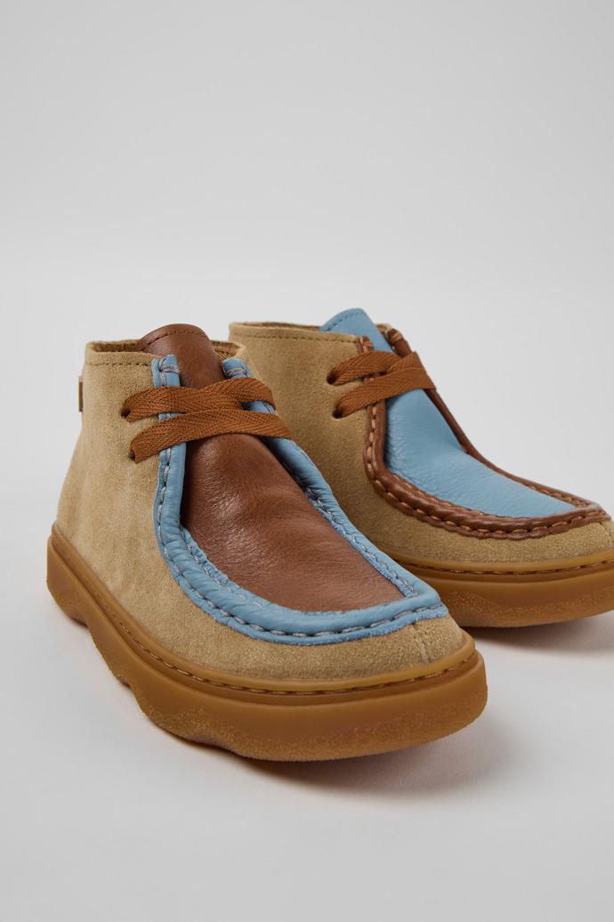 Twins Brown Suede and Leather Ankle Boots for Children. by CAMPER