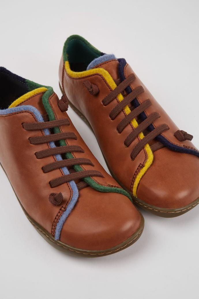 Twins Brown and blue leather shoes for women by CAMPER