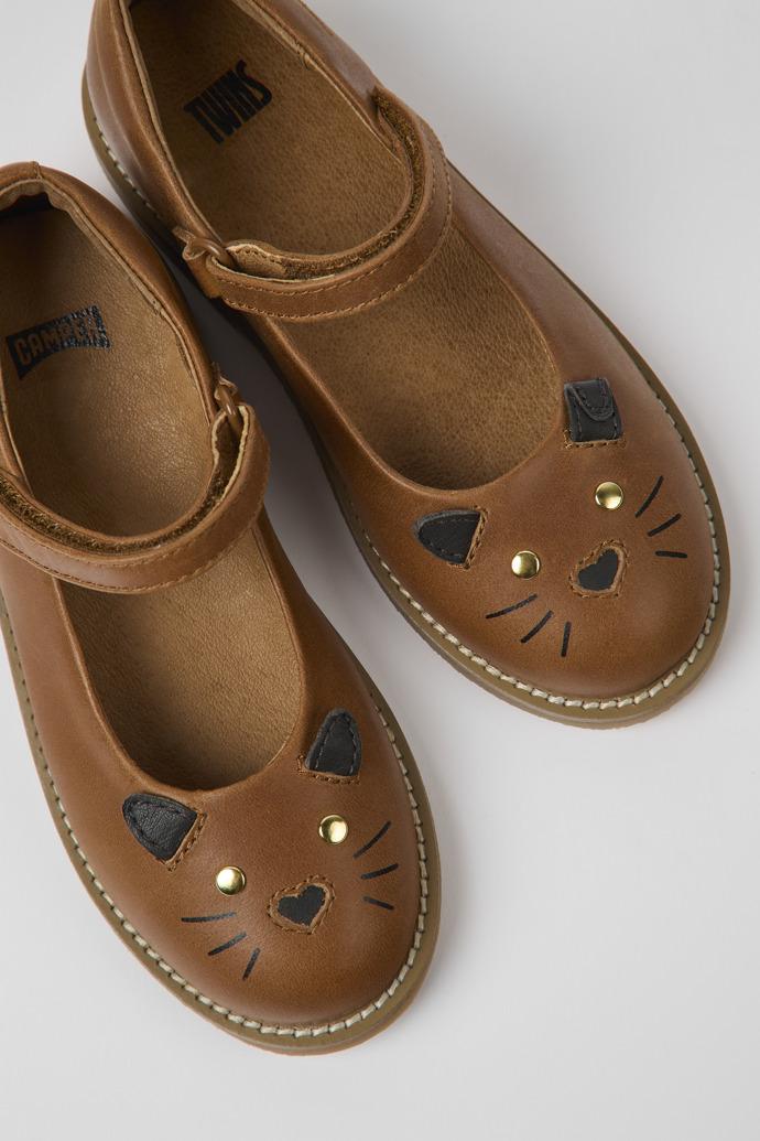 Twins Brown leather Mary Jane flats by CAMPER