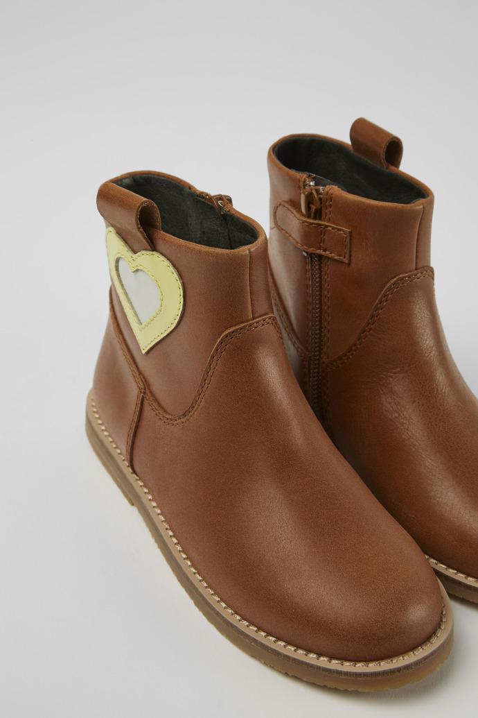 Twins Brown leather zip-up boots by CAMPER