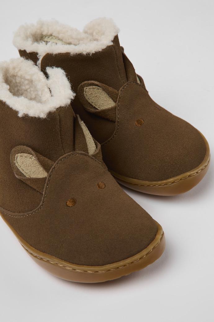 Twins Brown nubuck boots for kids by CAMPER
