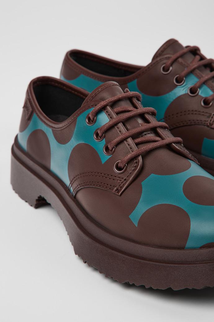 Twins Burgundy and blue leather shoes for women by CAMPER