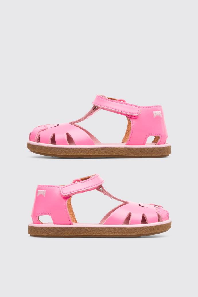 Twins Girl’s pink T-strap sandal by CAMPER