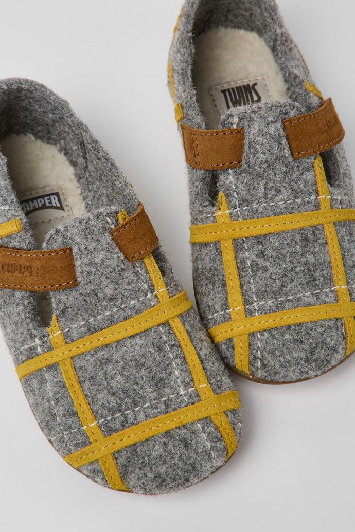 Twins Gray natural wool slippers by CAMPER