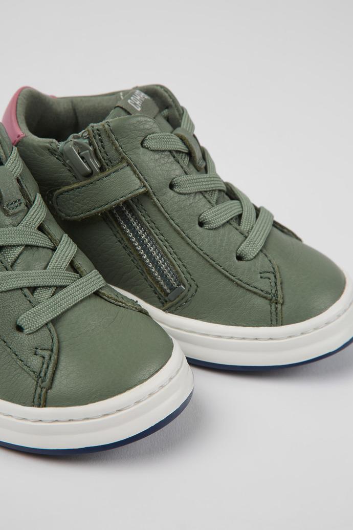 Twins Green leather sneakers for kids by CAMPER