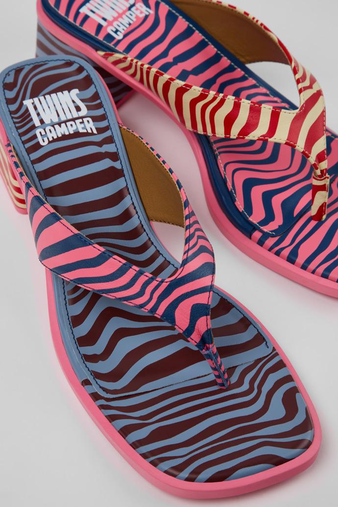 Twins Multicolor Leather Sandals for Women. by CAMPER