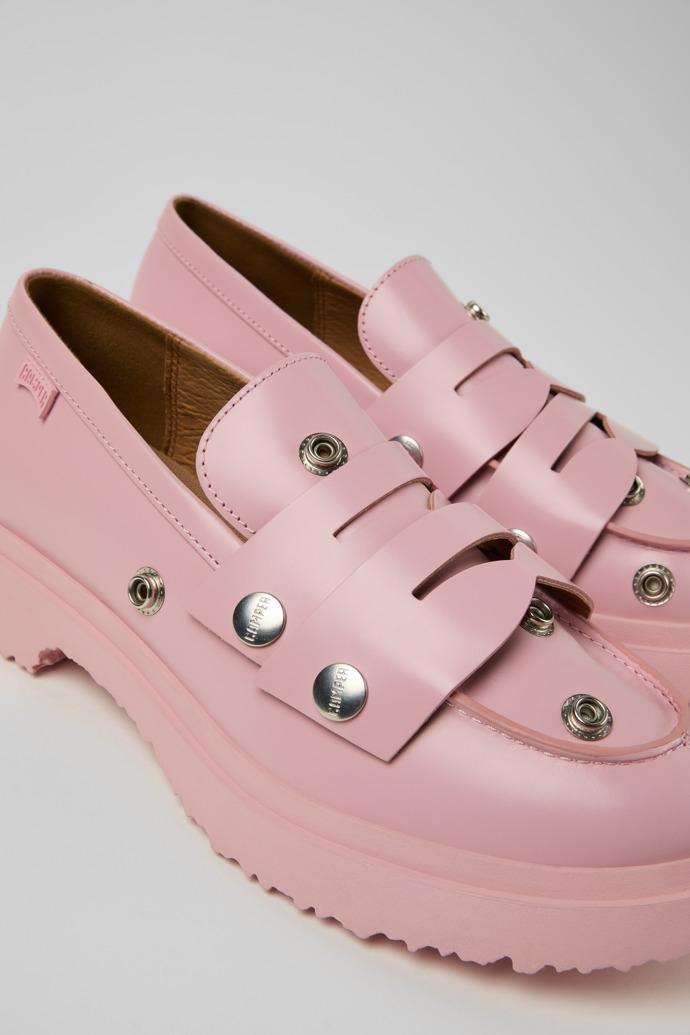 Twins Pink Leather Moccasins for Men. by CAMPER