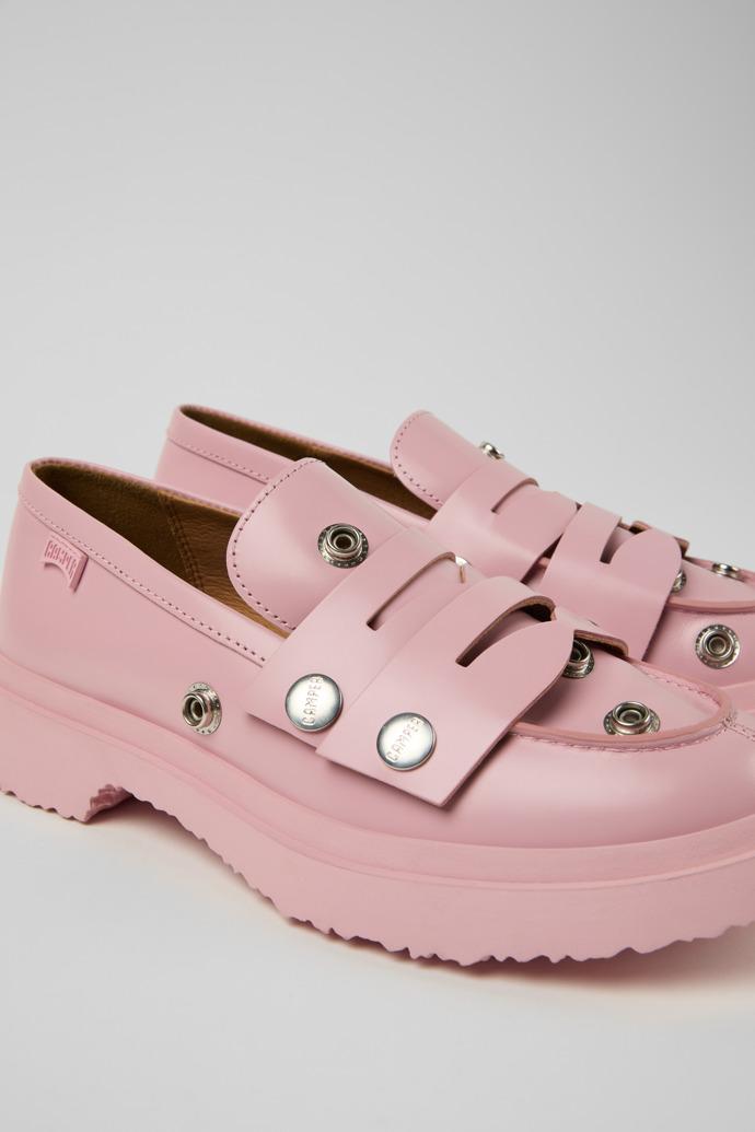 Twins Pink Leather Moccasins for Women. by CAMPER