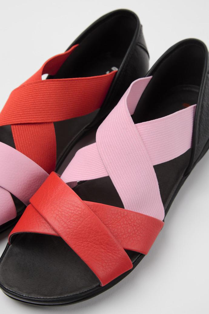 Twins Pink and red leather sandals for women by CAMPER