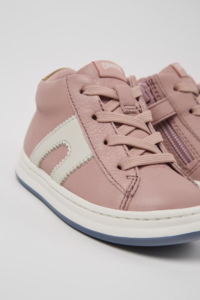 Twins Pink leather sneakers for kids by CAMPER