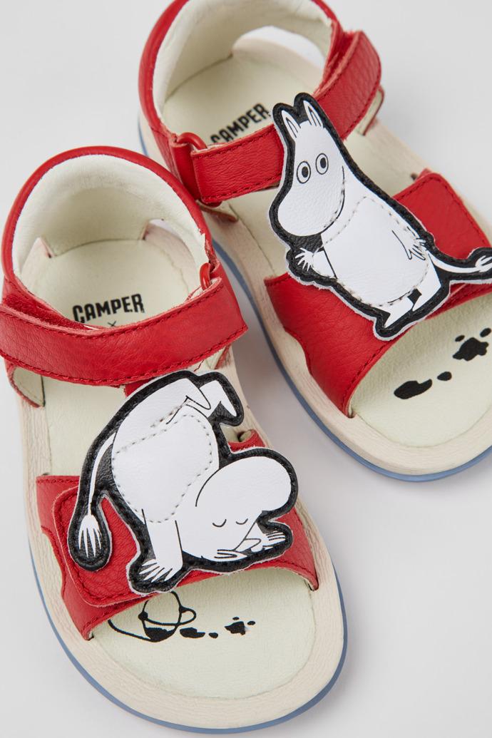 Twins Red Leather Sandals for Kids. by CAMPER