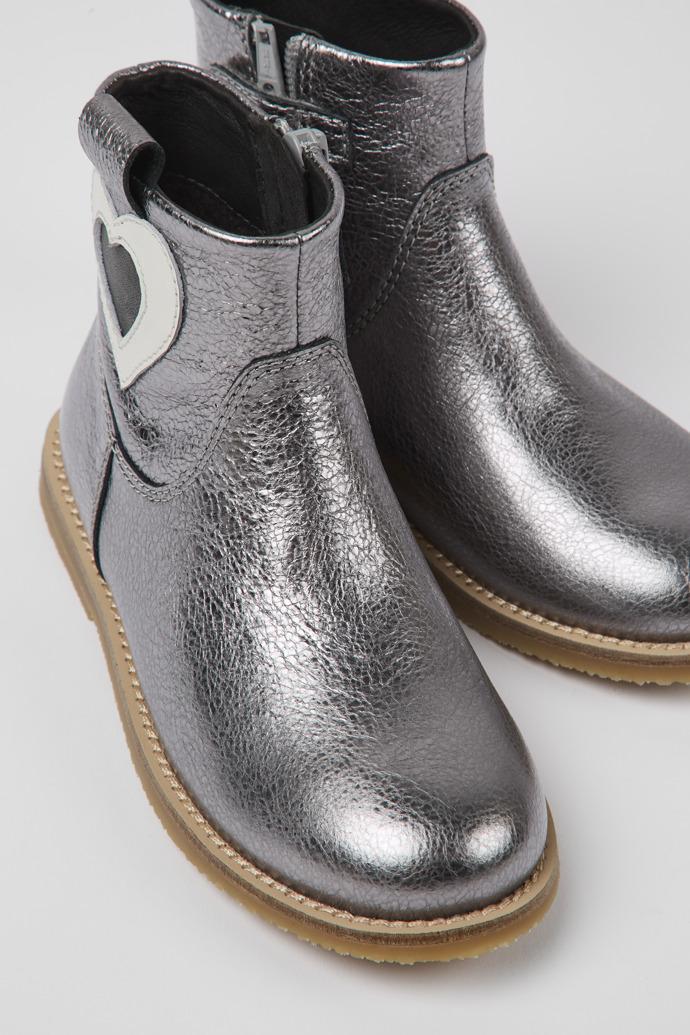 Twins Silver leather zip-up boots by CAMPER