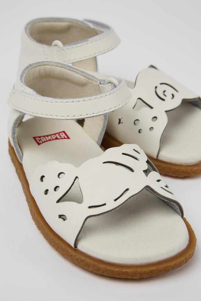 Twins White Leather 2-Strap Sandal by CAMPER