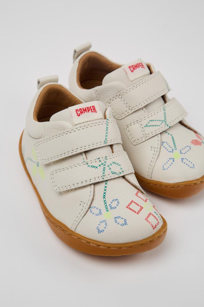 Twins White Leather Kids' Sneakers. by CAMPER