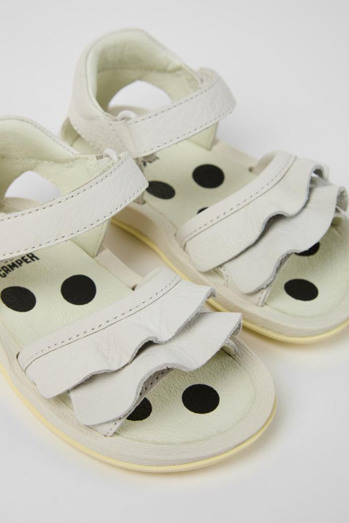 Twins White Leather Sandals for kids. by CAMPER