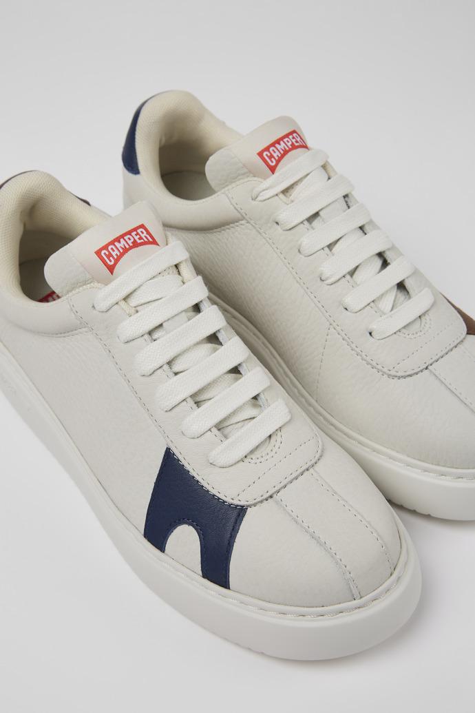 Twins White non-dyed leather sneakers for women by CAMPER