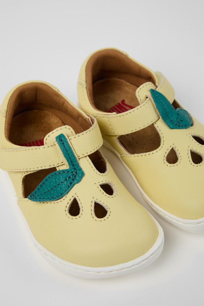 Twins Yellow Leather Closed Sandals for kids. by CAMPER