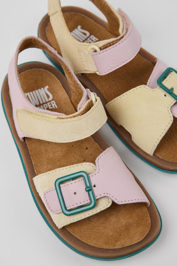 Twins Yellow Nubuck and Leather Sandals for kids. by CAMPER