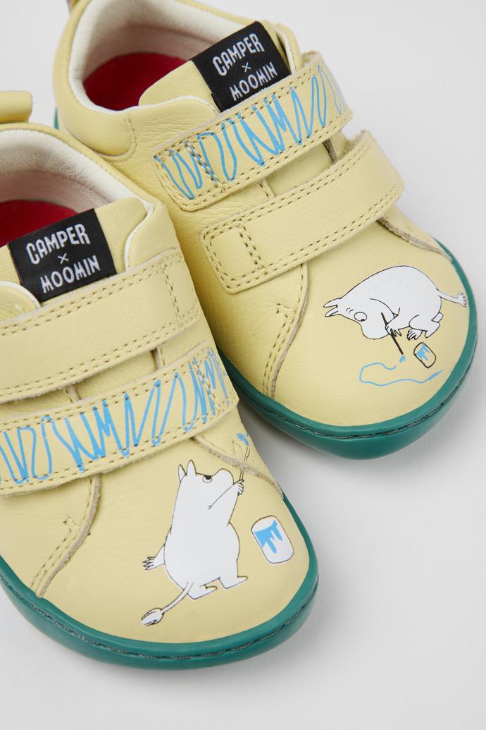 Twins Yellow and White Leather Sneakers for Kids. by CAMPER