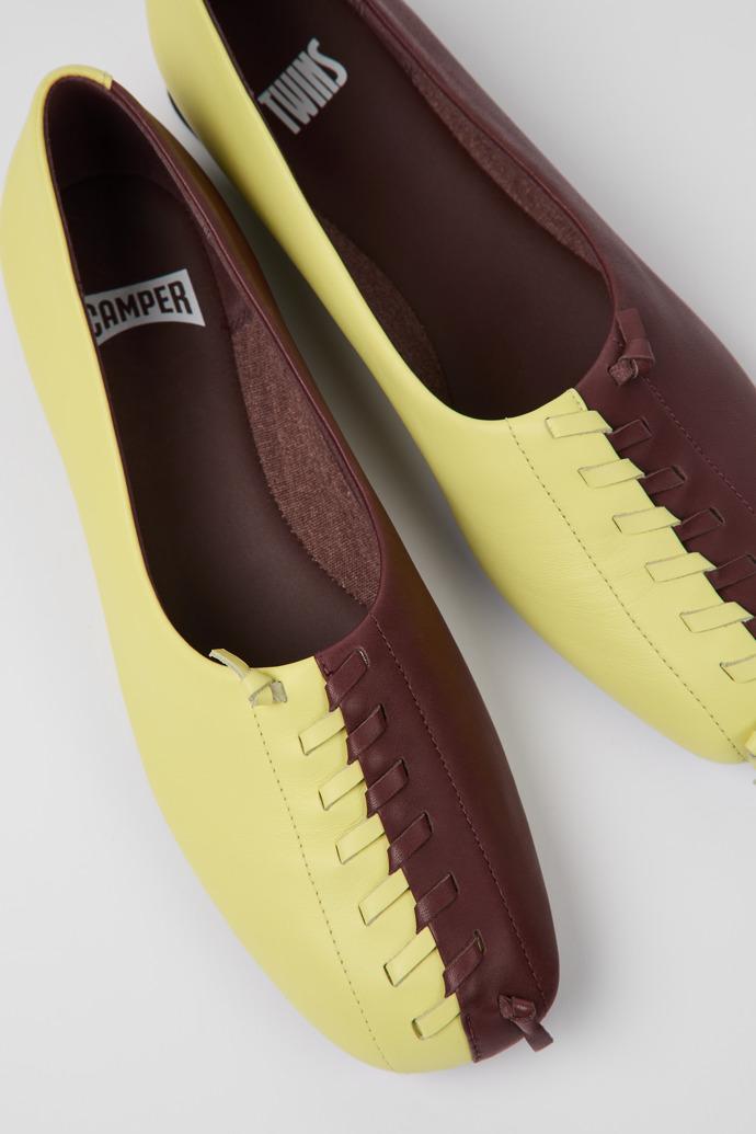 Twins Yellow and burgundy ballerina flats for women by CAMPER Twins Yellow and burgundy ballerina flats for women by CAMPER