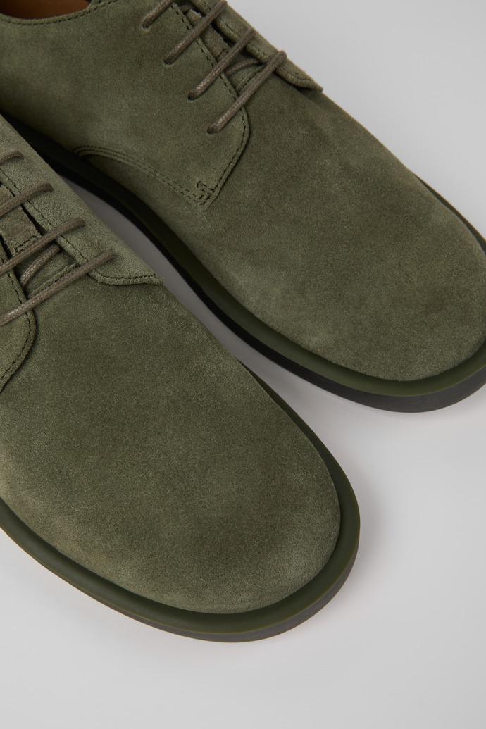 Wagon Green Suede Leather Shoes for Men. by CAMPER