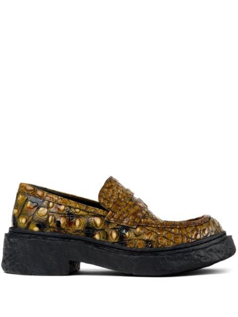 Vamonos croc-effect leather loafers by CAMPERLAB