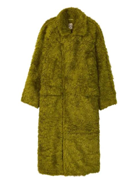 double-breasted faux-fur coat by CAMPERLAB