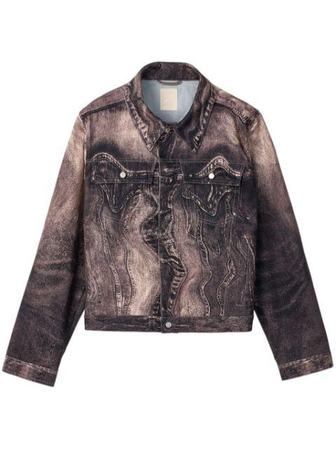 swirl-print denim jacket by CAMPERLAB