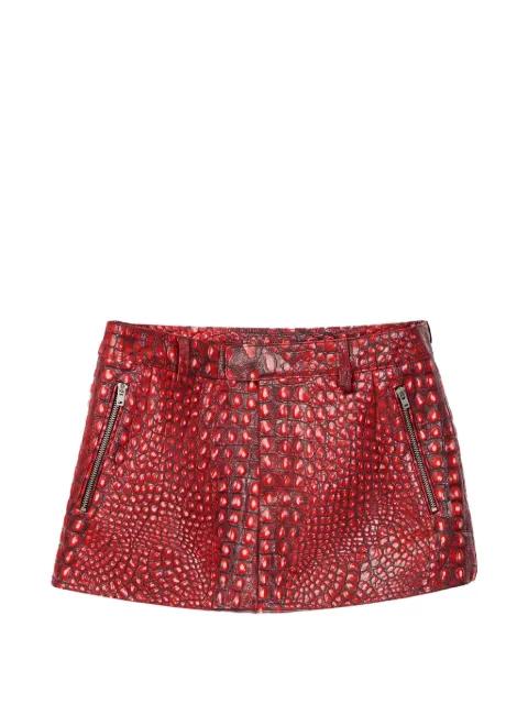 zip textured leather skirt by CAMPERLAB
