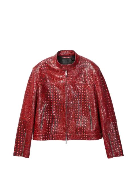 zipped smooth leather jacket by CAMPERLAB