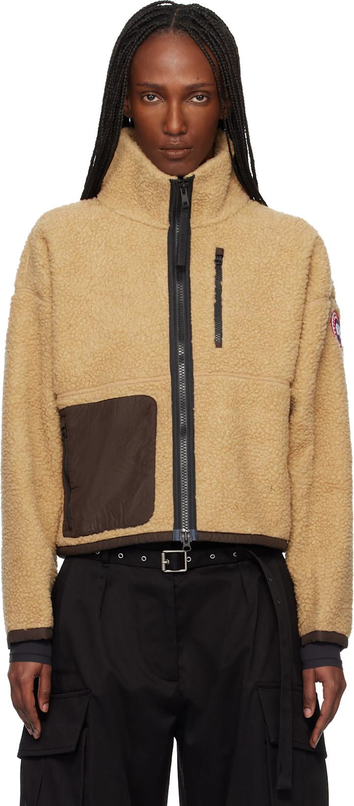 Beige Simcoe Zip Up Fleece Jacket by CANADA GOOSE