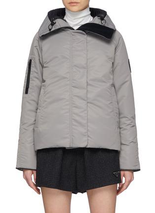 Black Disc Everleigh Hooded Performance Satin Down Bomber Jacket by CANADA GOOSE