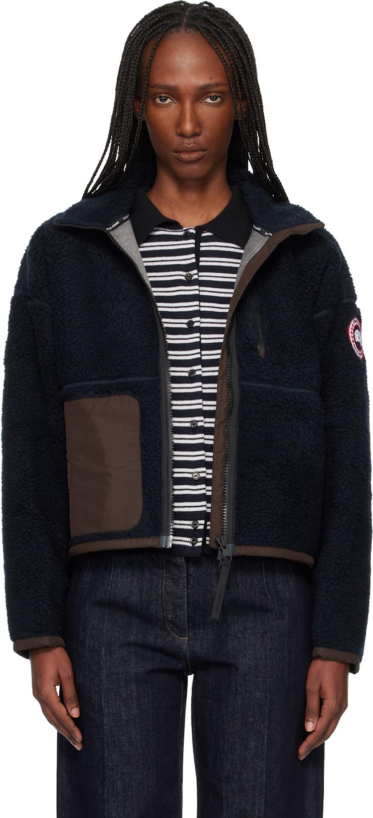 Black Simcoe Zip Up Fleece Jacket by CANADA GOOSE