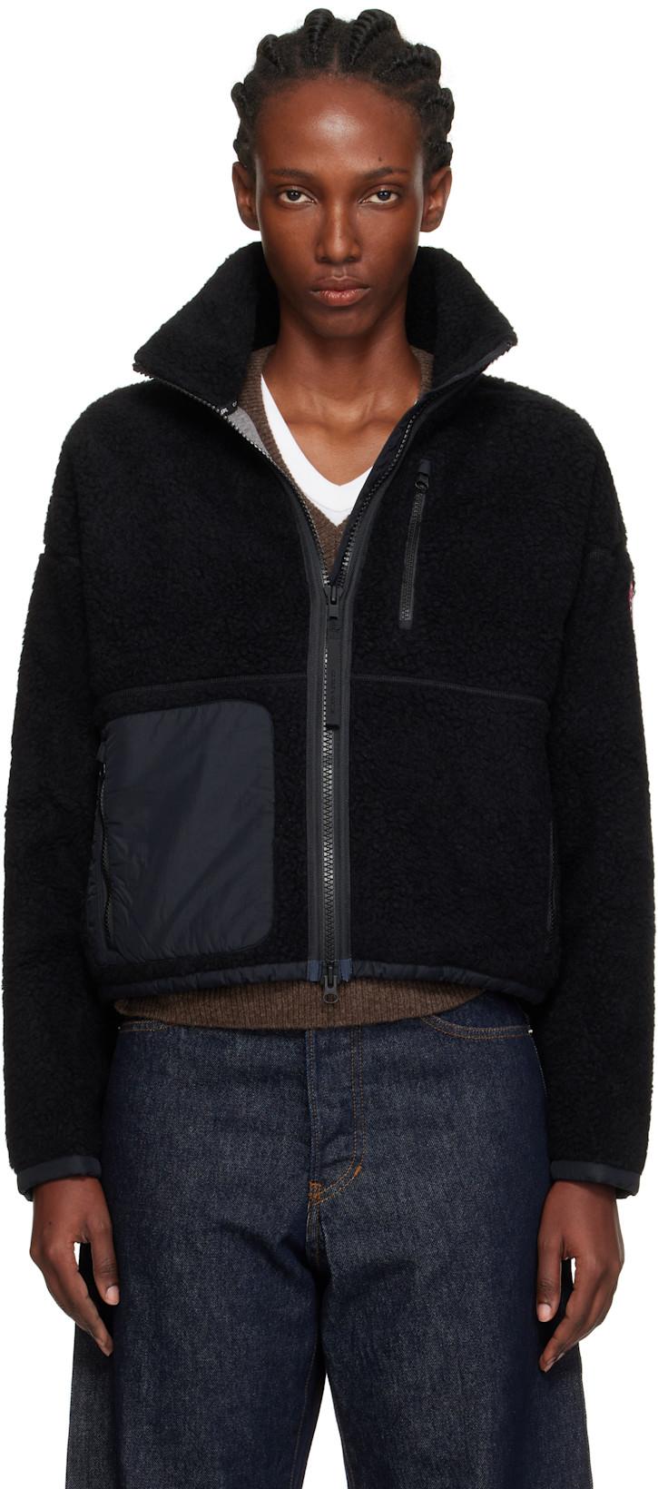 Black Simcoe Zip Up Fleece Sweater by CANADA GOOSE