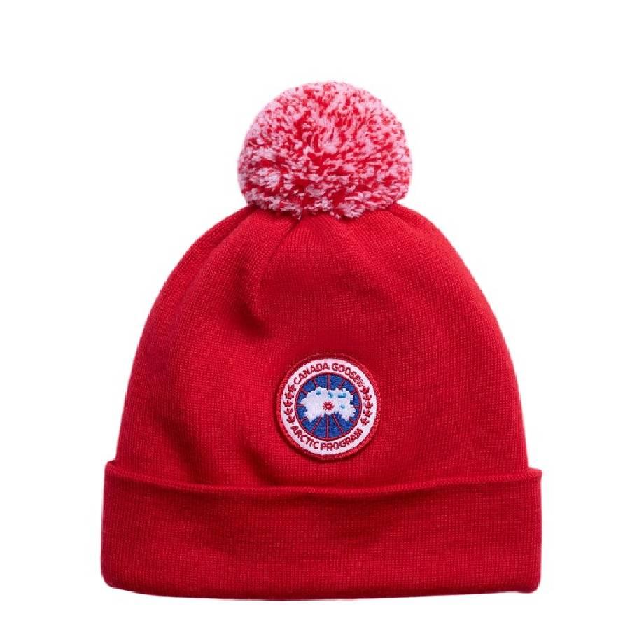 Canada Goose Kids Merino Logo Patch Pom Toque by CANADA GOOSE