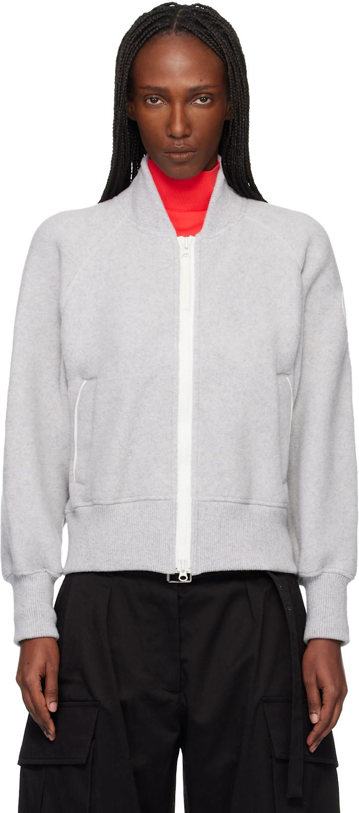 Gray 'White Label' Sierra Fleece Bomber Jacket by CANADA GOOSE