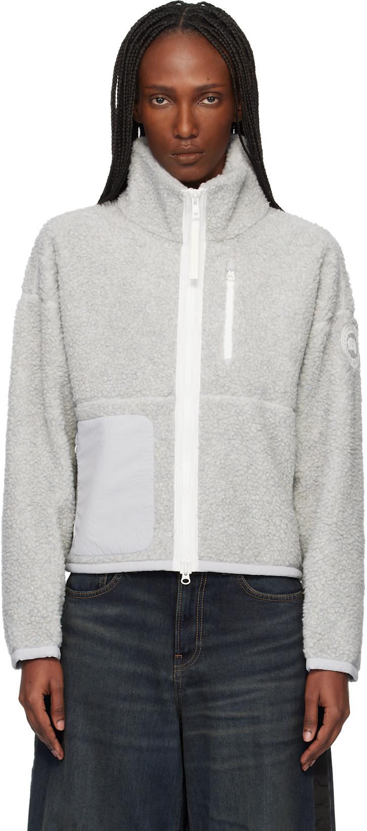 Gray 'White Label' Simcoe Zip Up Fleece Jacket by CANADA GOOSE