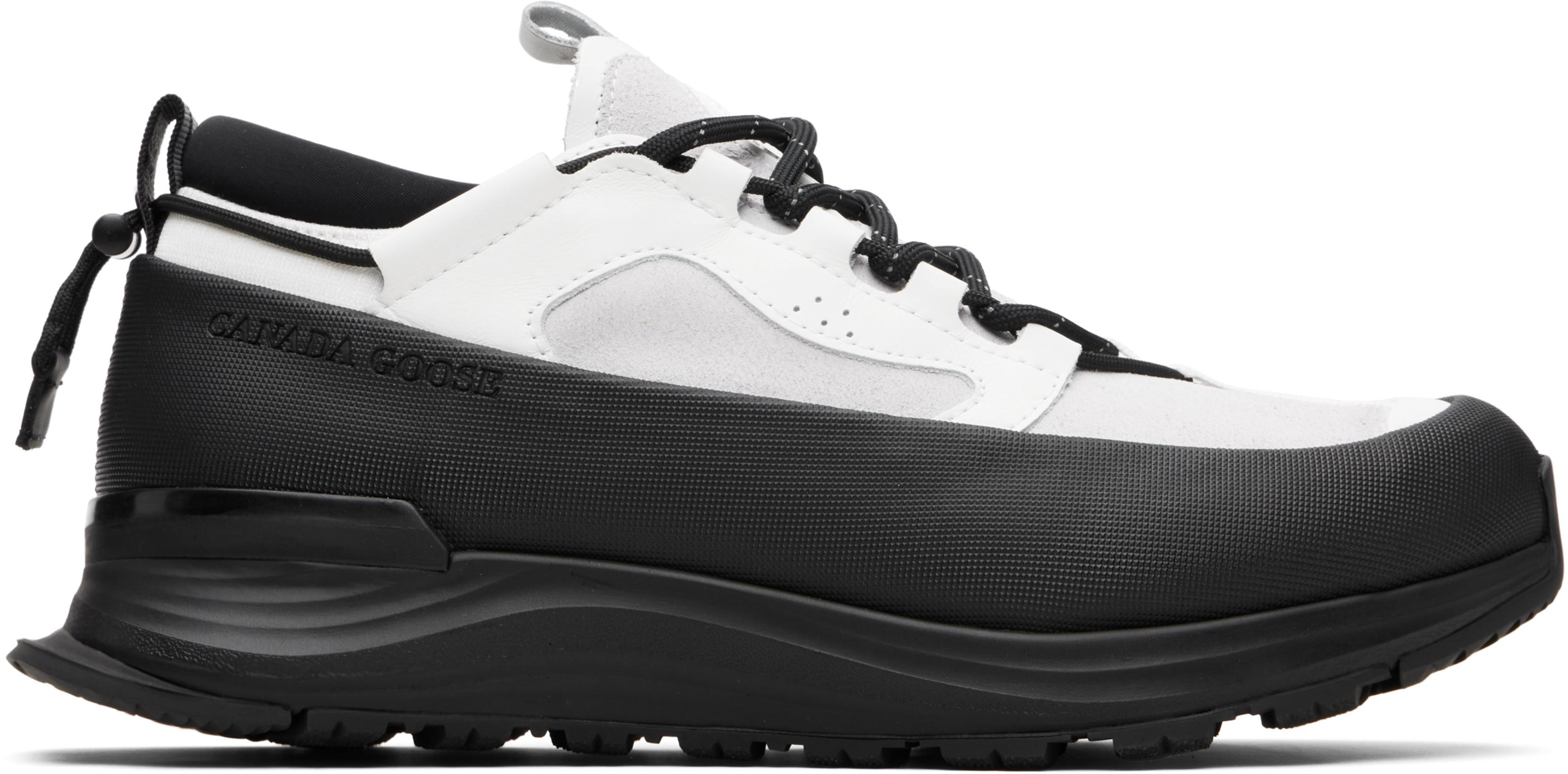 White & Black Glacier Trail Sneakers by CANADA GOOSE