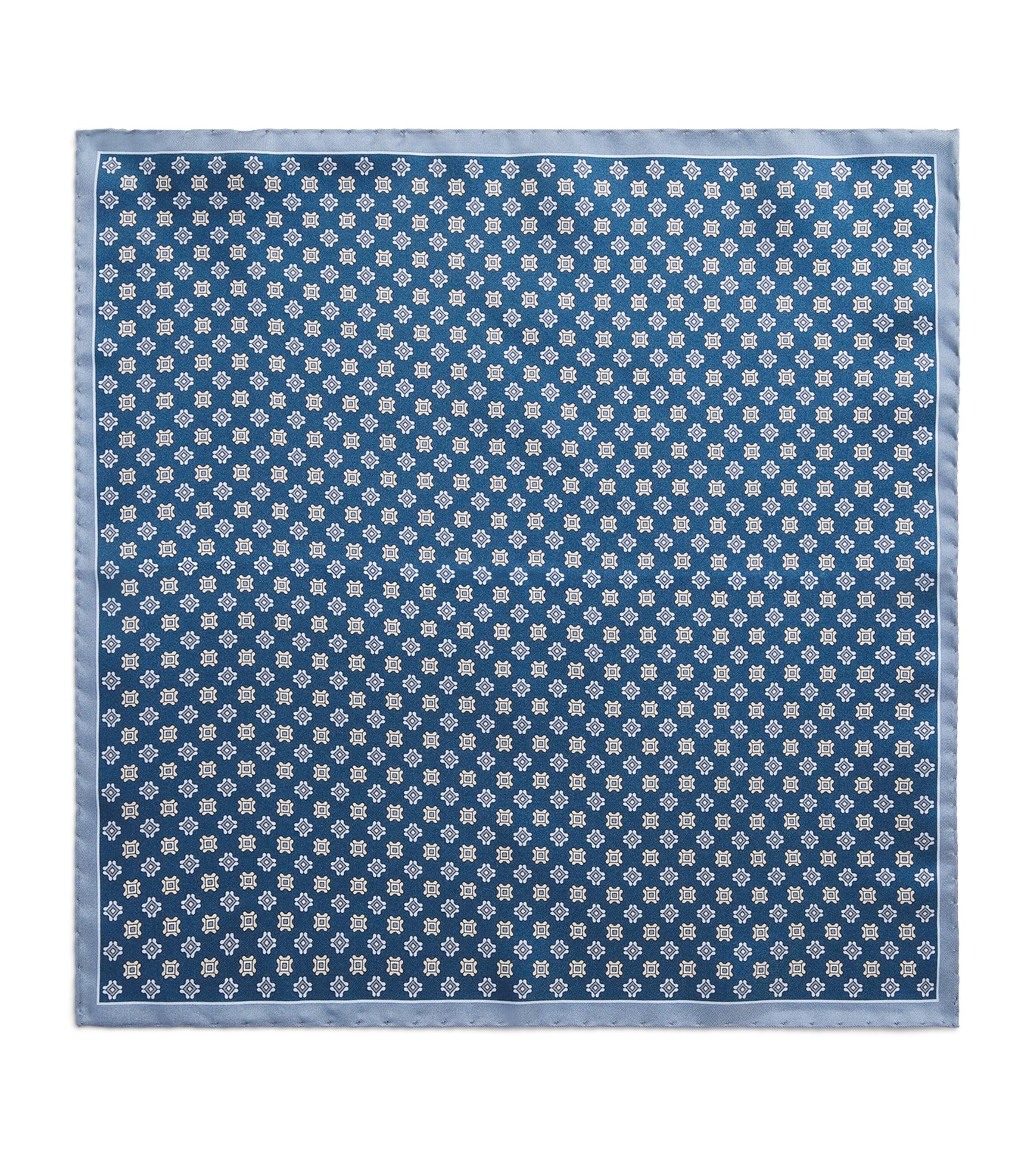 Canali Silk Tile Print Pocket Square by CANALI
