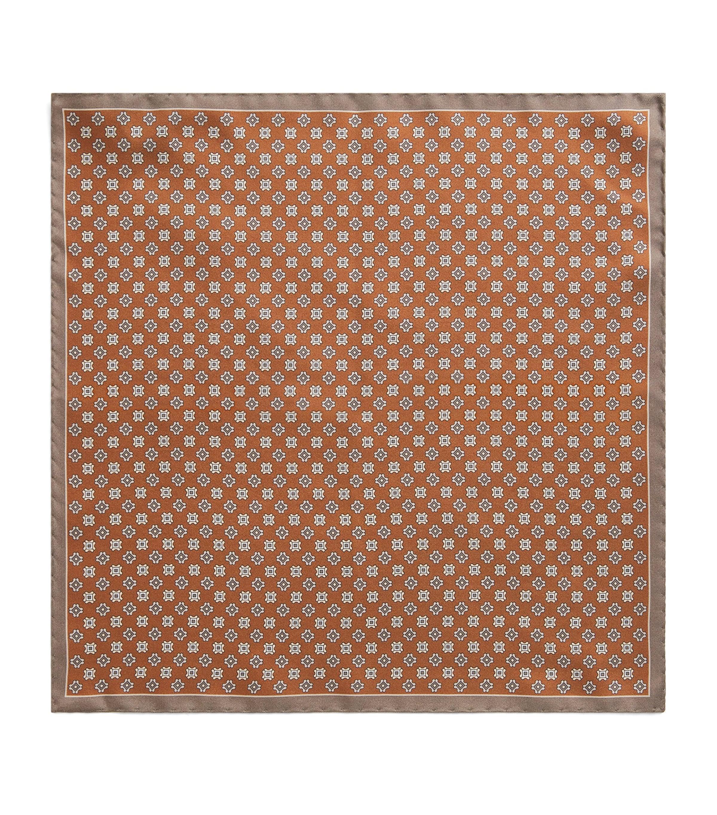 Canali Silk Tile Print Pocket Square by CANALI
