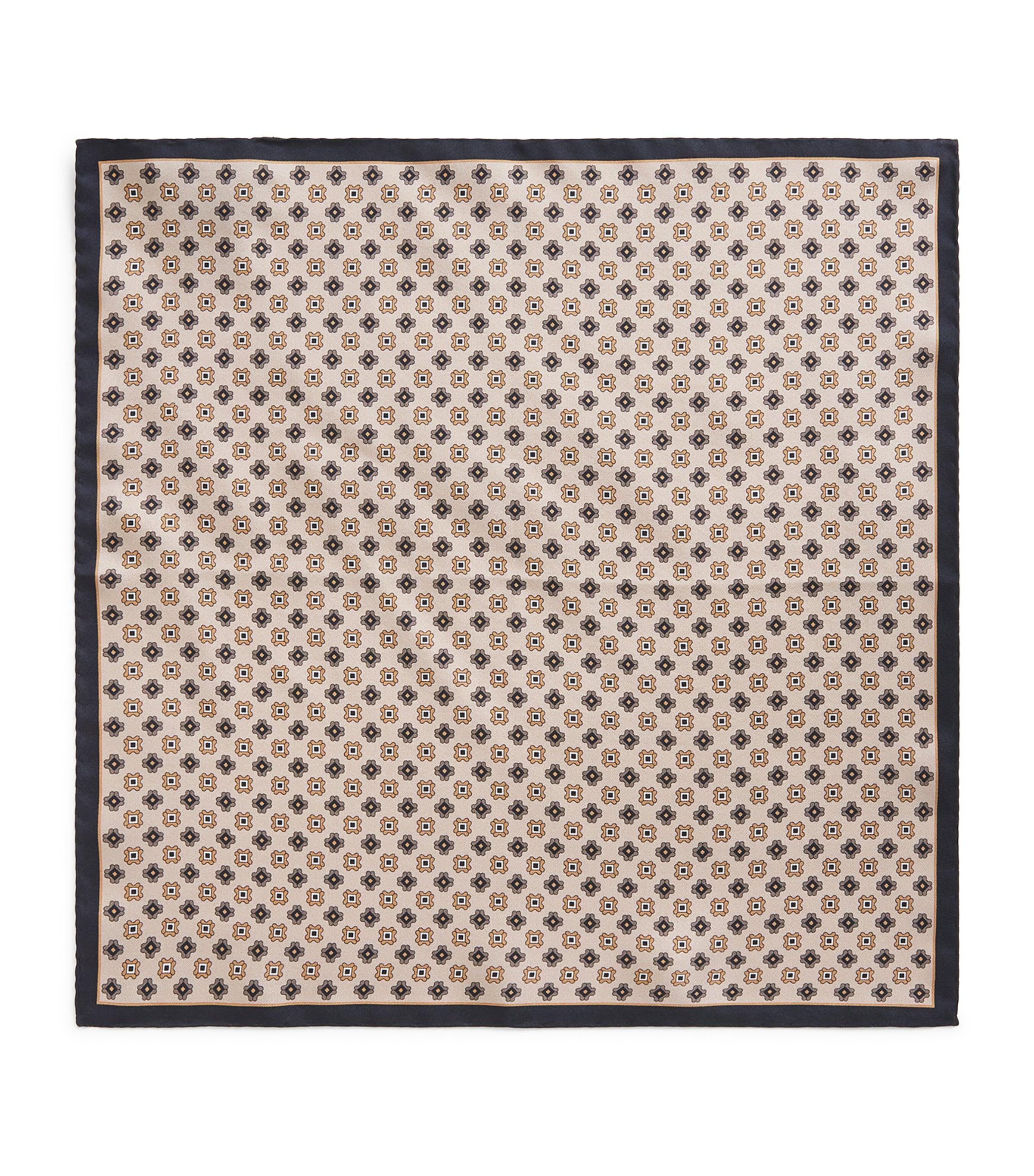 Canali Silk Tile Print Pocket Square by CANALI